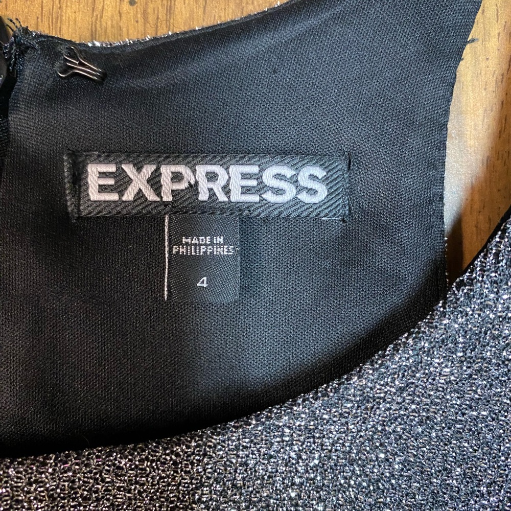 Express Metallic Shimmering Silver Dress Size 4 - Picture 4 of 9